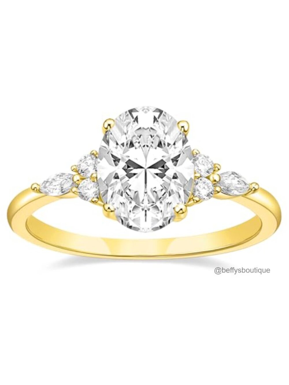 3CT Oval Cubic Zirconia Engagement Ring Eternity Wedding Band Women